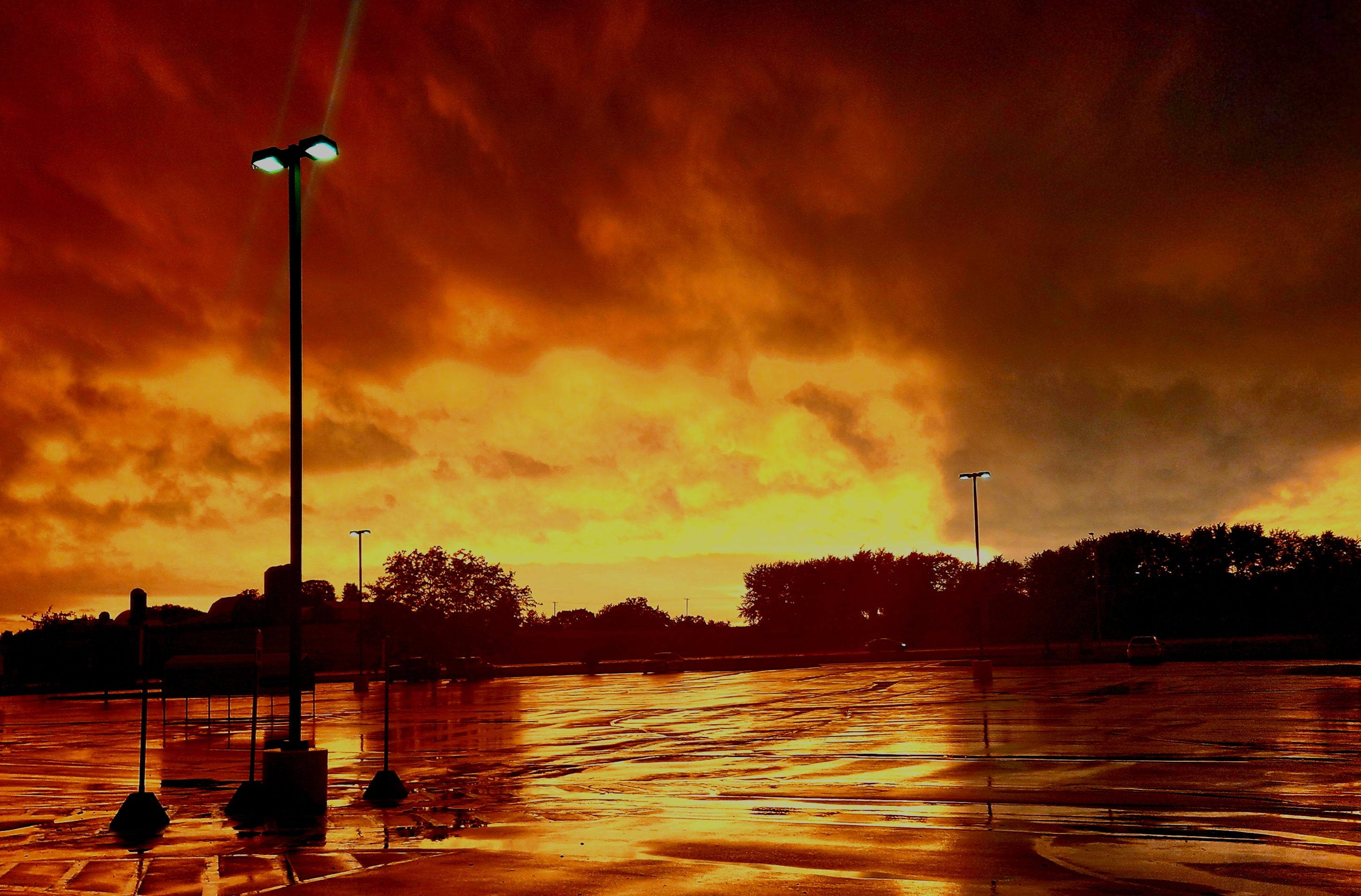 Fleeting Gold – Post-Rain Evening Sky Digital Photography