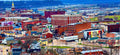 Cityscape with colorful buildings and 'Patt's Rare Captures' branding at the top.
